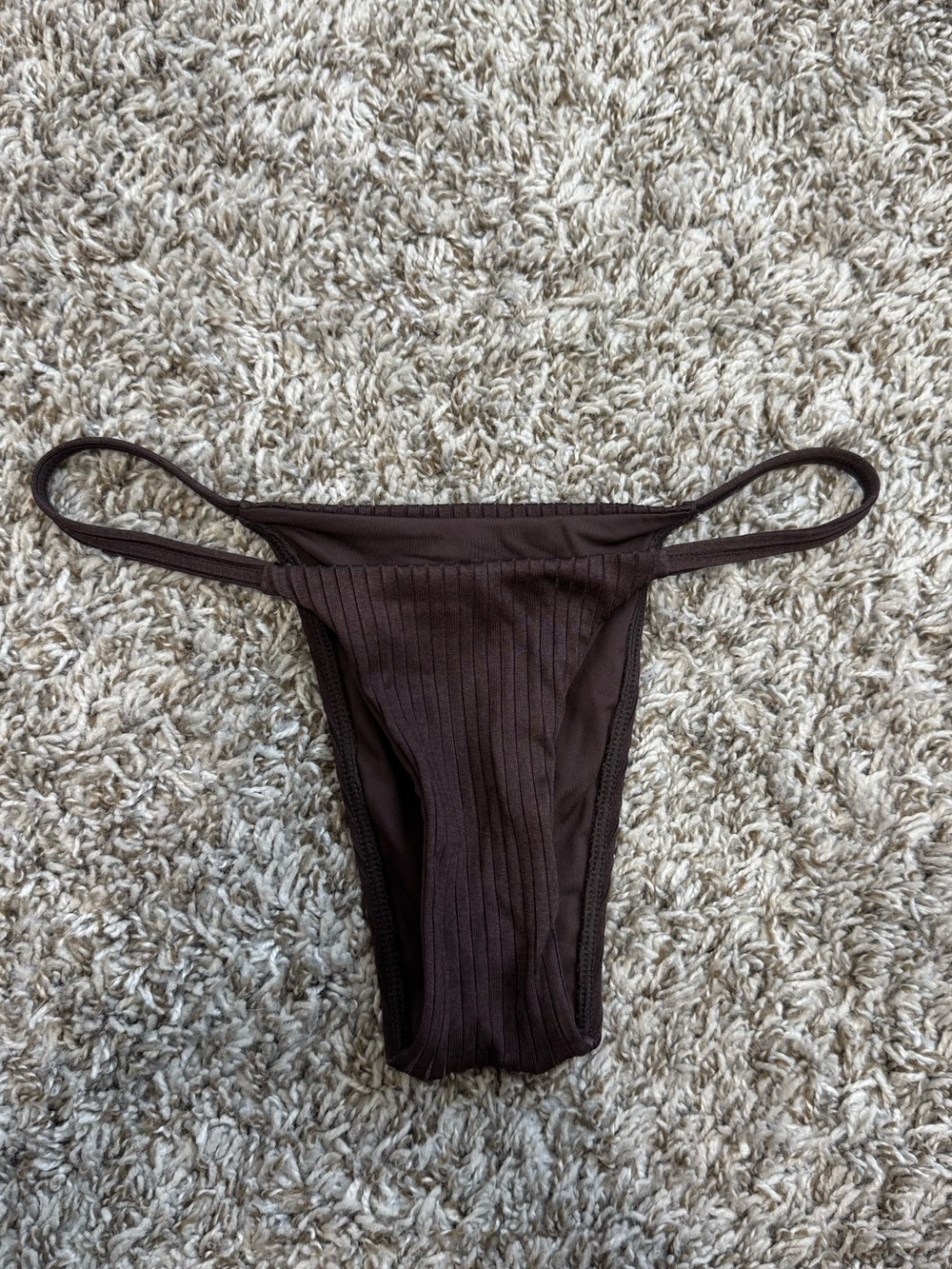 Monday swimwear espresso wide ribbed bikini bottoms petite